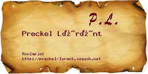 Preckel Lóránt névjegykártya
